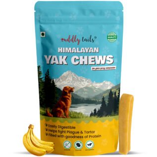 CuddlyTails Yak Chew - Banana Flavor, Yak Cheese, All-Natural & Long-Lasting Chew for Dogs