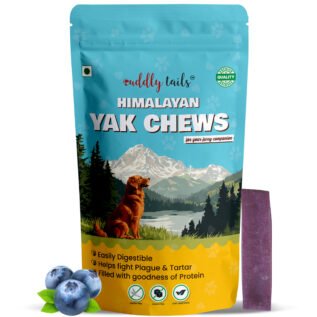 CuddlyTails Yak Chew - Blueberry Flavor, Yak Cheese, All-Natural & Long-Lasting Chew for Dogs