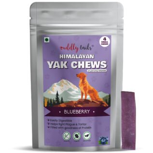 CuddlyTails Yak Chew - Blueberry Flavor, Yak Cheese, All-Natural & Long-Lasting Chew for Dogs