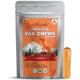 CuddlyTails Yak Chew - Carrot Flavor, Yak Cheese, All-Natural & Long-Lasting Chew for Dogs