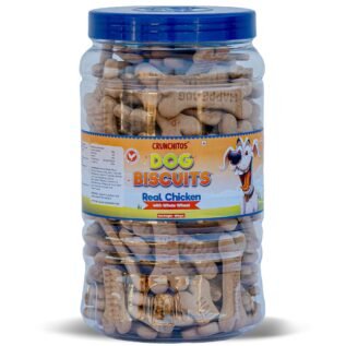 Crunchitos Dog Biscuits- Real Chicken | Oven-Baked Snacks (Whole Wheat Biscuits)