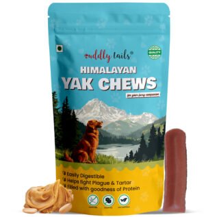 CuddlyTails Yak Chew - Peanut Butter Flavor, Yak Cheese, All-Natural & Long-Lasting Chew for Dogs