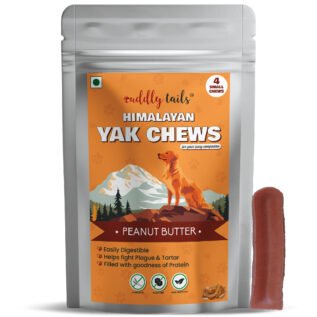 CuddlyTails Yak Chew - Peanut Butter Flavor, Yak Cheese, All-Natural & Long-Lasting Chew for Dogs