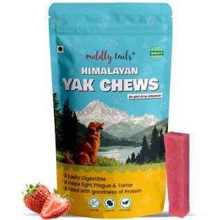CuddlyTails Yak Chew - Strawberry Flavor, Yak Cheese, All-Natural & Long-Lasting Chew for Dogs