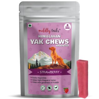 CuddlyTails Yak Chew - Strawberry Flavor, Yak Cheese, All-Natural & Long-Lasting Chew for Dogs