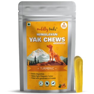 CuddlyTails Yak Chew - Turmeric Flavor, Yak Cheese, All-Natural & Long-Lasting Chew for Dogs