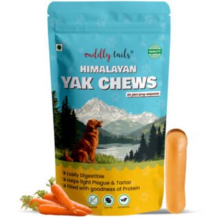 CuddlyTails Yak Chew - Carrot Flavor, Yak Cheese, All-Natural & Long-Lasting Chew for Dogs