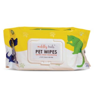 CuddlyTails Pet Grooming Wet Wipes (100 Wipes) | Aloe Vera & Vitamin E Enriched | Anti-Bacterial | Cleansing, Deodorizing &  100% Biodegradable