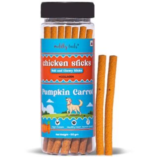 CuddlyTails Chicken Sticks for Dogs- Pumpkin & Carrot, Soft & Chewy Treats